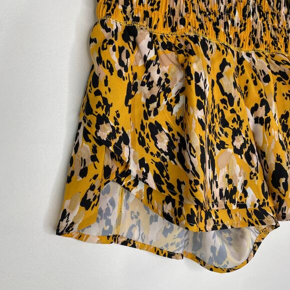 CALIA Yellow Cheetah Print Step Up Shorts Activewear Running Womens Size XXS - Picture 4 of 8